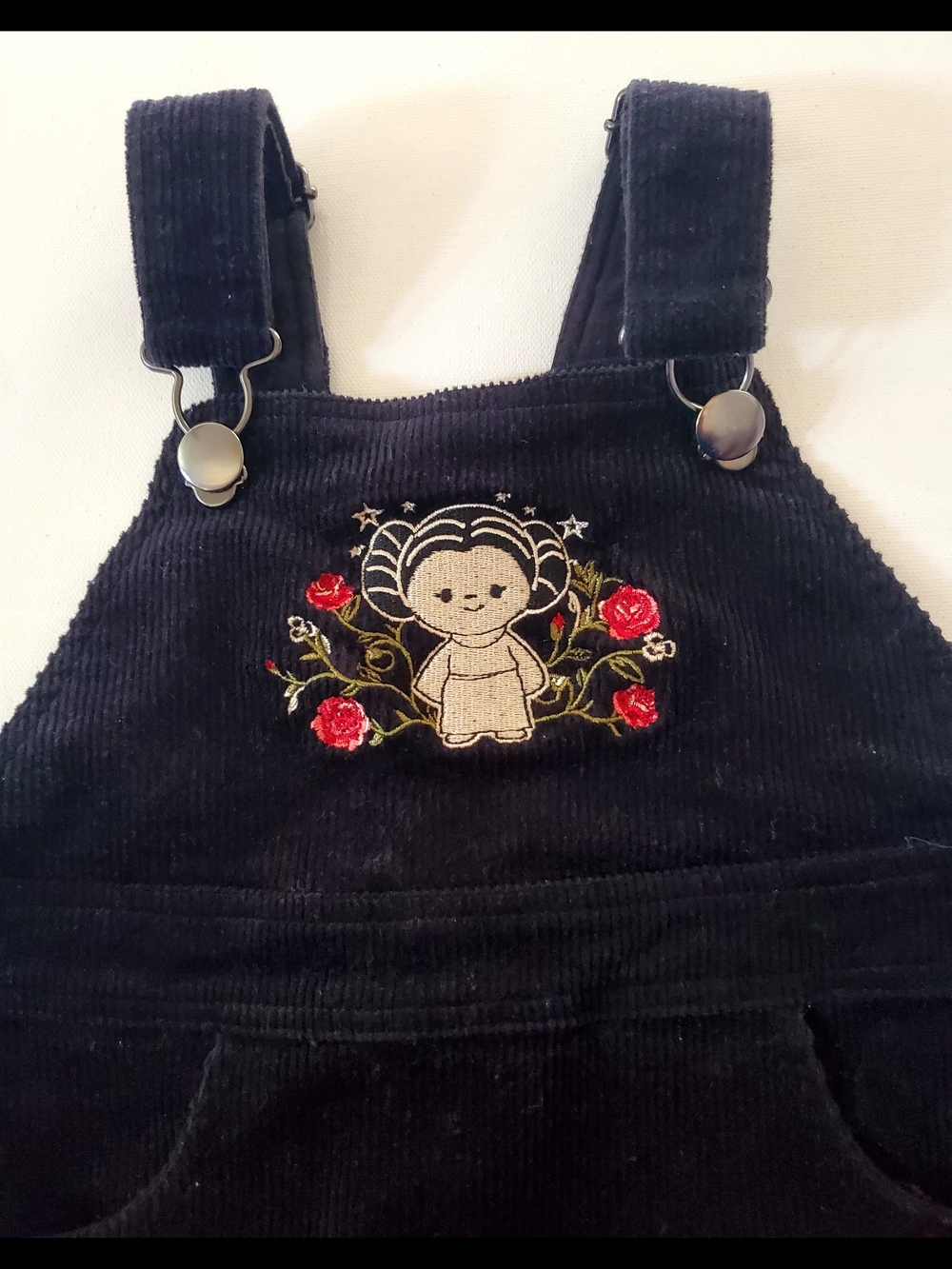 Star Wars Princess Leia Girls 2 Toddler Corduroy Jumper Rose Embroidery Dress - Picture 6 of 6